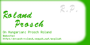 roland prosch business card